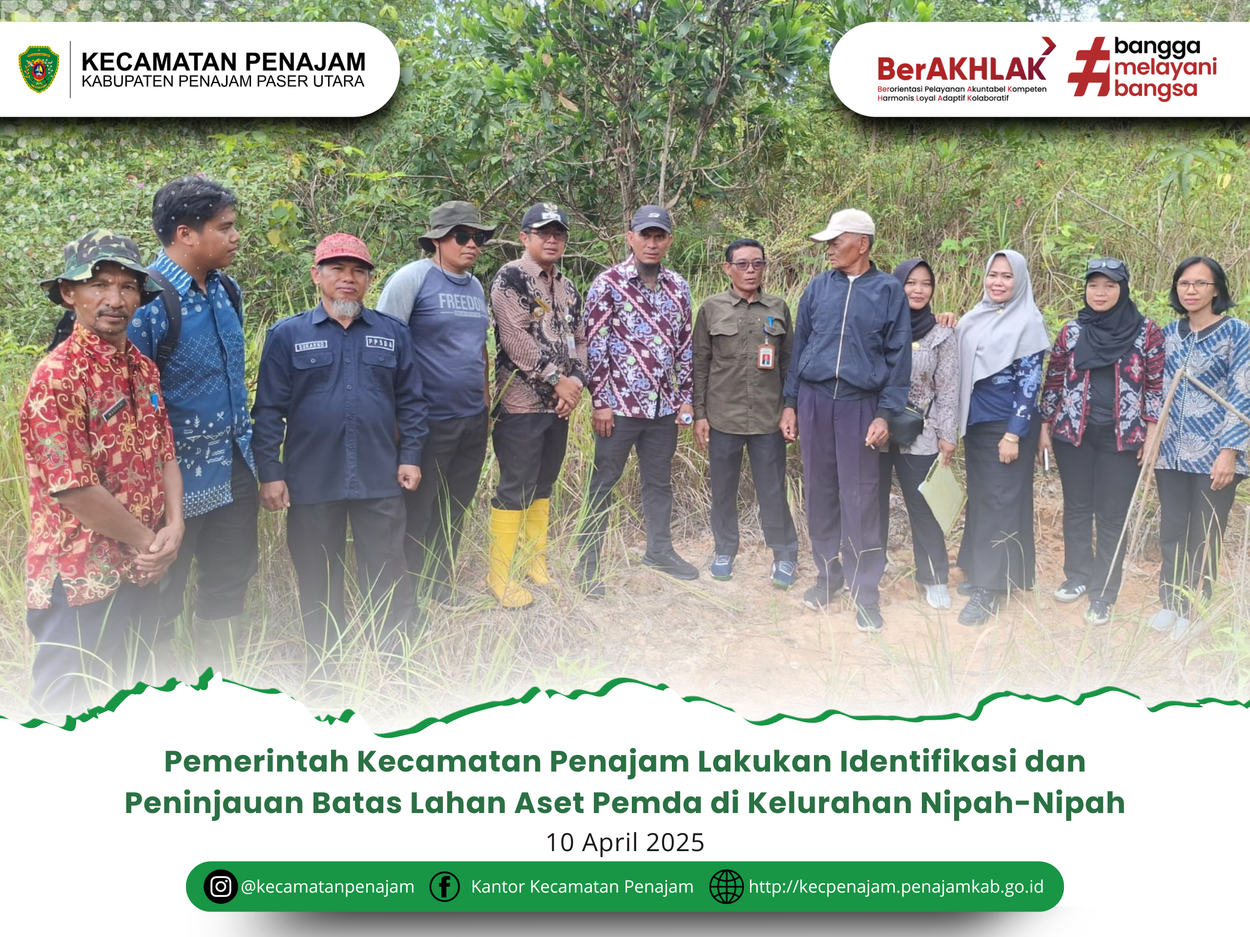 Pemerintah Kecamatan Penajam Lakukan Identifikasi dan Peninjauan Batas Lahan Aset Pemda di Kelurahan Nipah-Nipah